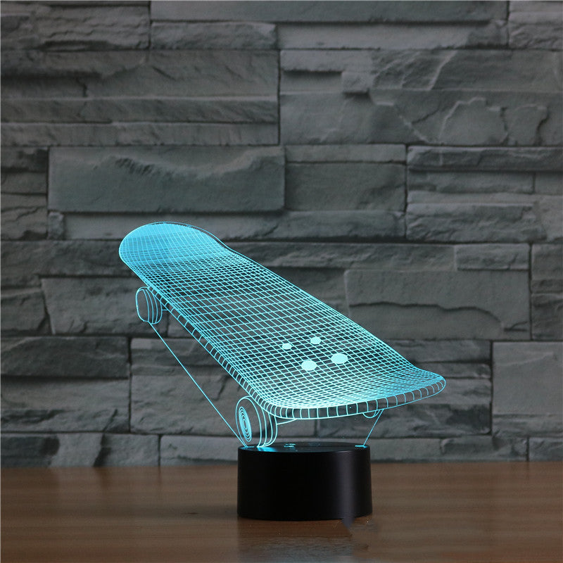 Skateboard Shape Colorful Touch Battery LED Visual Light
