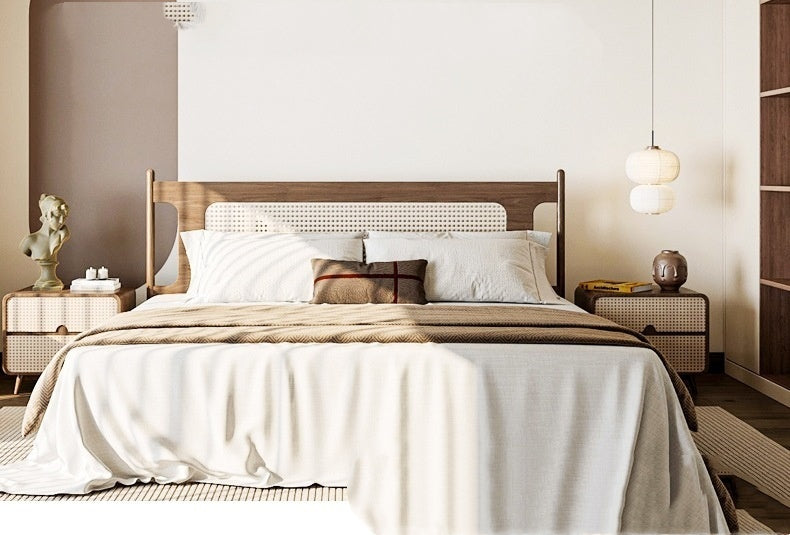 Vintage Master Bedroom Light In Mid-century Walnut Tone For The Bedroom