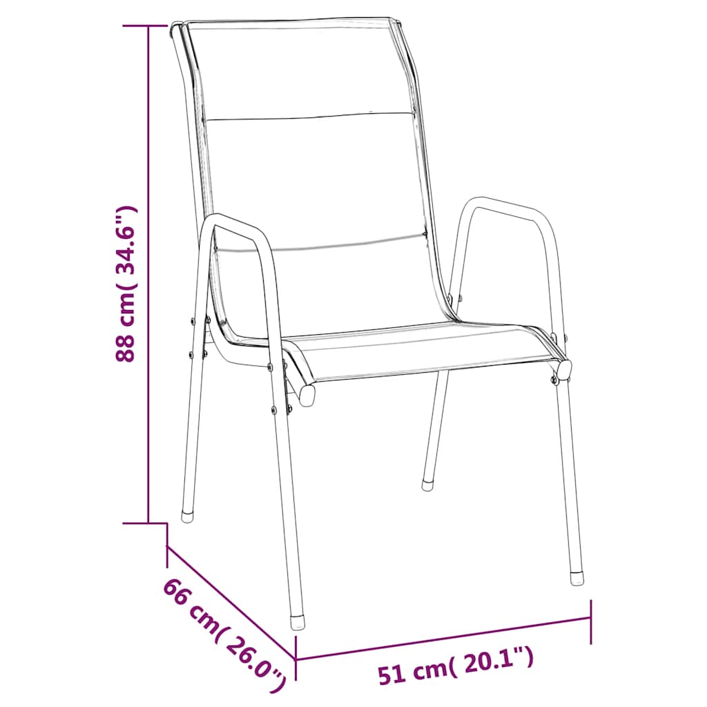 garden chairs (2 pieces) and Textilene garden chairs
