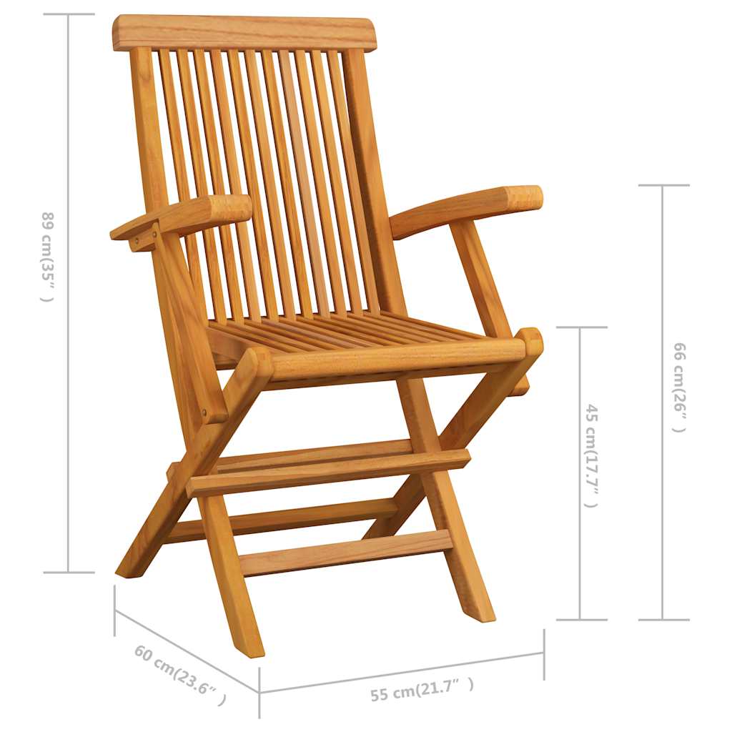 Garden Chairs 3 pcs. Solid Teak Wood Garden Chairs