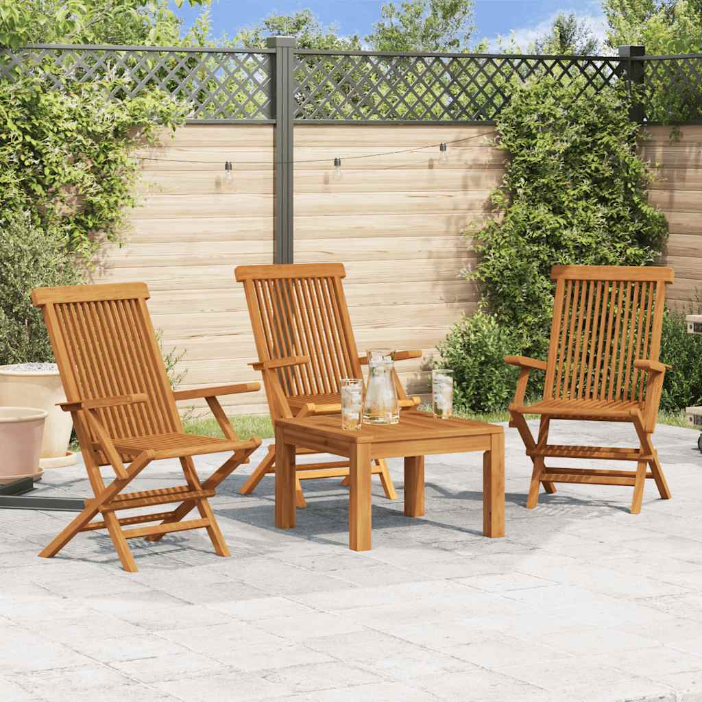 Garden Chairs 3 pcs. Solid Teak Wood Garden Chairs
