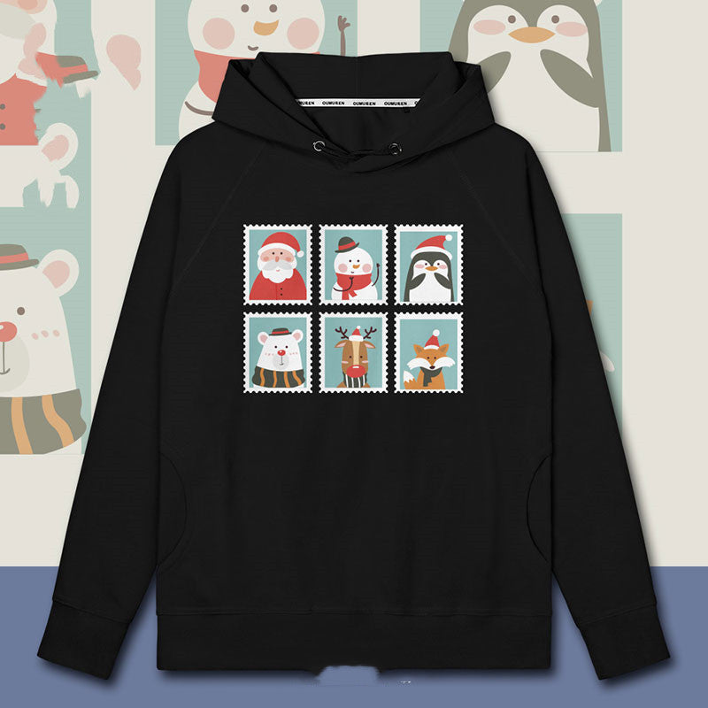 Christmas Theme Old Man Hooded Sweater Men&