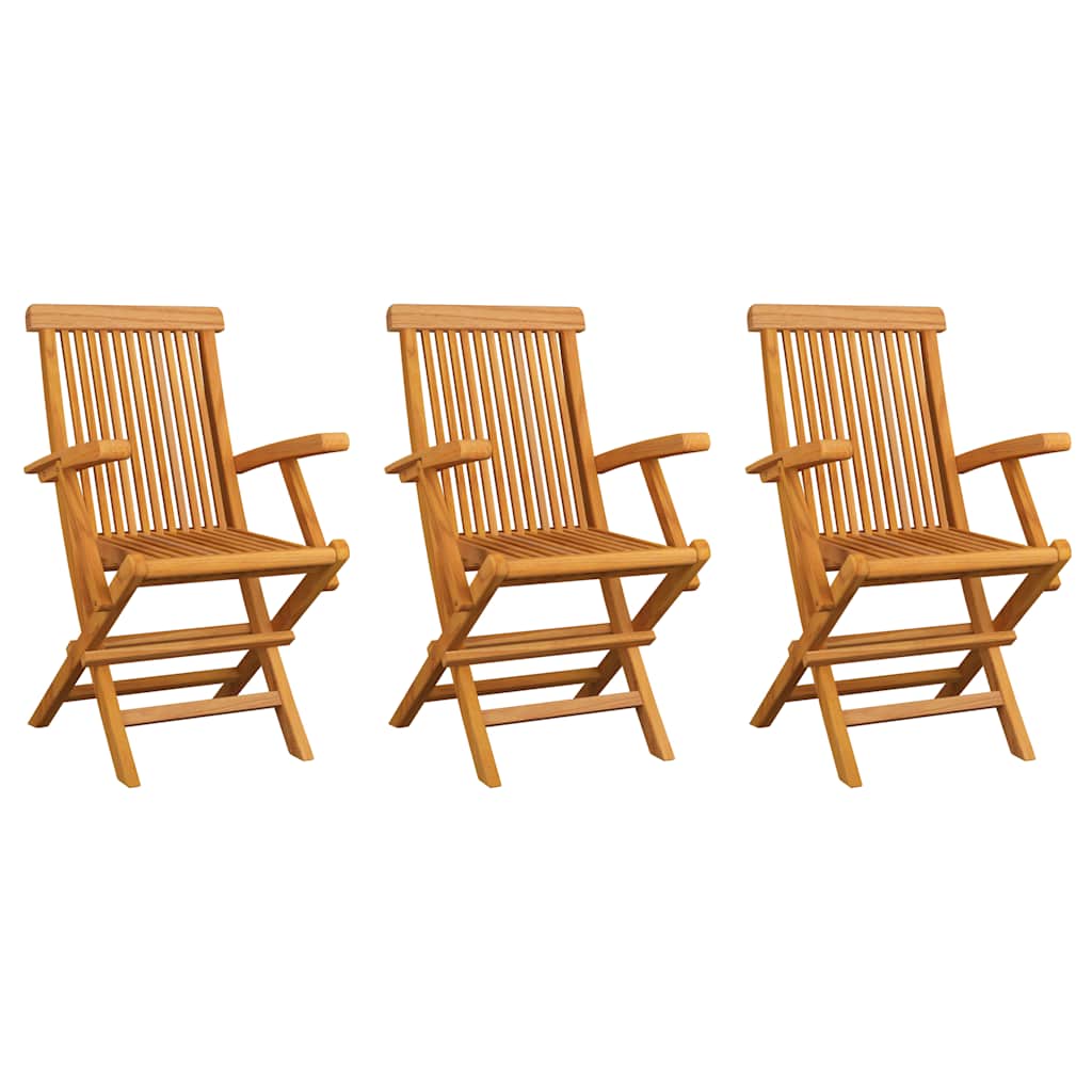Garden Chairs 3 pcs. Solid Teak Wood Garden Chairs