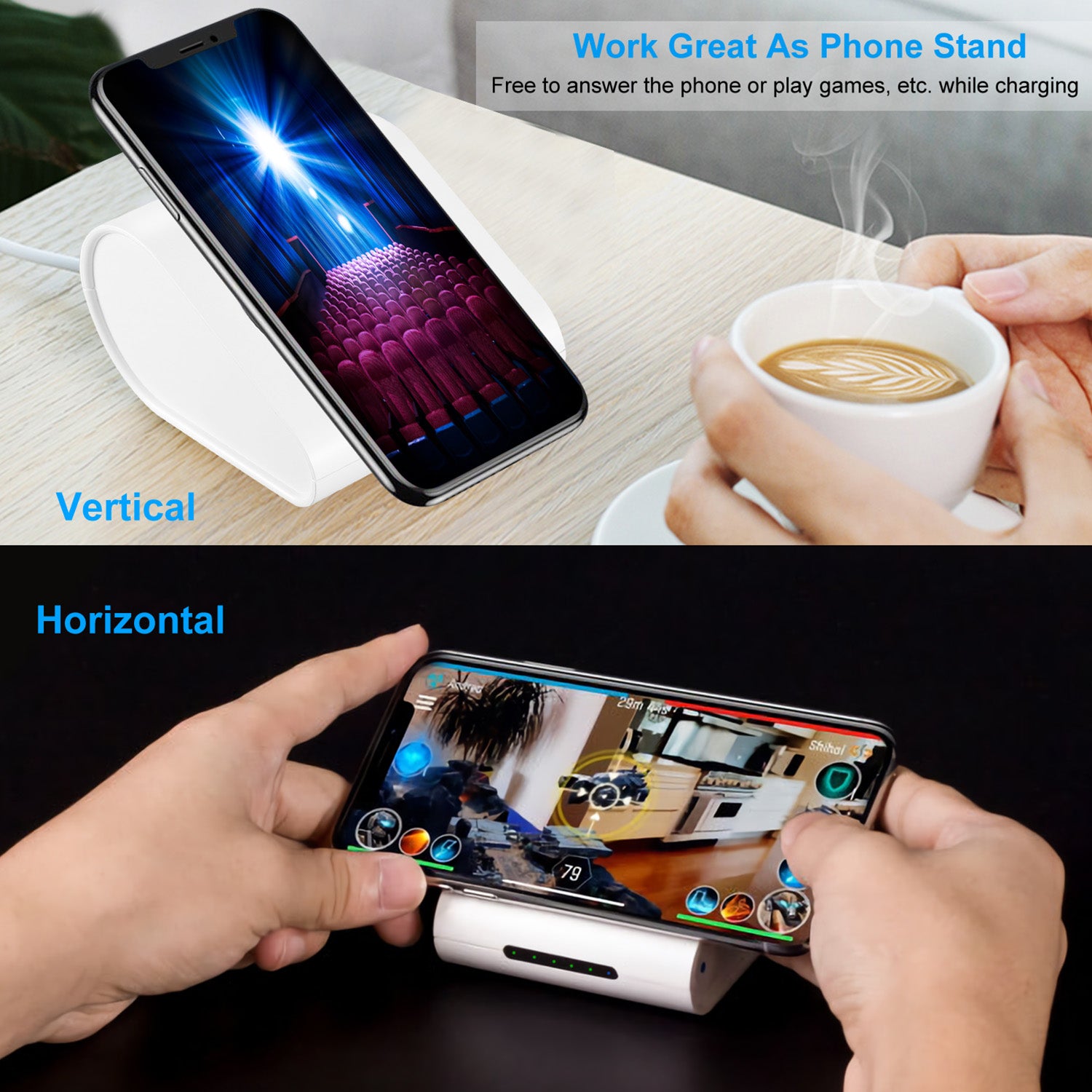 1Pc 10400mAh Qi Wireless Charging Power Bank  For IOS Phone XS MAX XR Galaxy S10 S9 Note 9