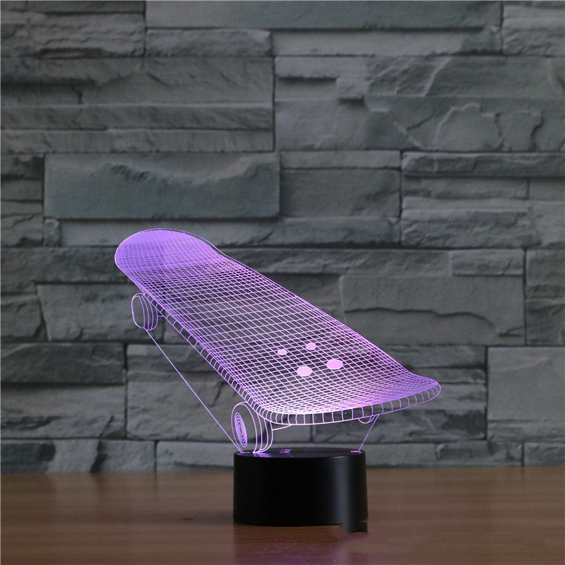 Skateboard Shape Colorful Touch Battery LED Visual Light
