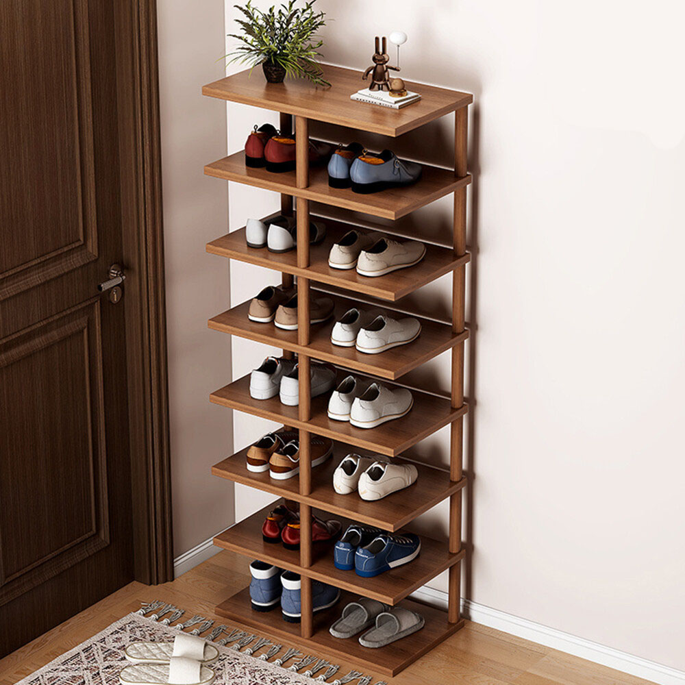8 Tier Vertical Shoe Rack Tall Shoe Tower Storage Shelf Organizer Shoe Tower