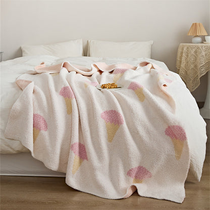 Bedroom Knitted Flower Pattern Blanket