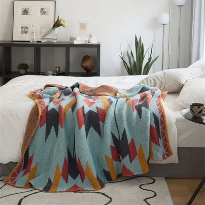 Bedroom Knitted Flower Pattern Blanket