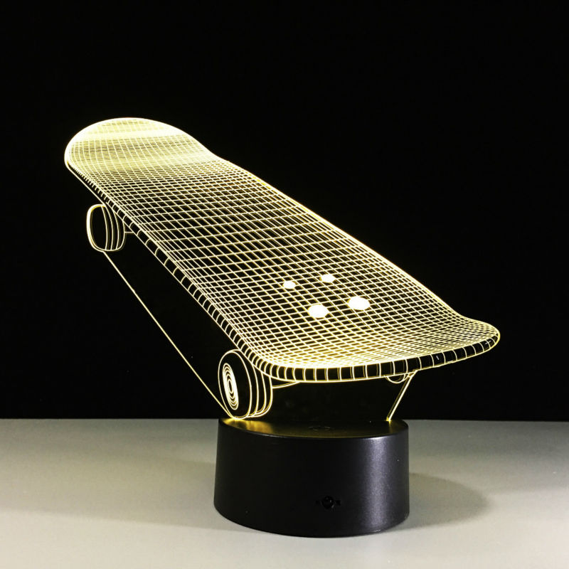 Skateboard Shape Colorful Touch Battery LED Visual Light