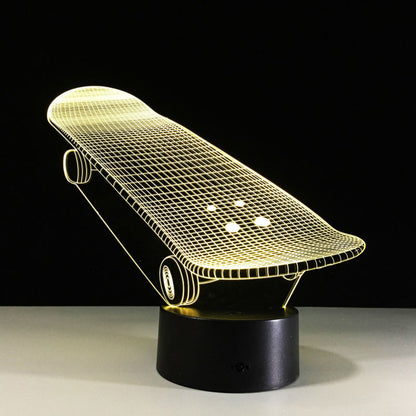 Skateboard Shape Colorful Touch Battery LED Visual Light