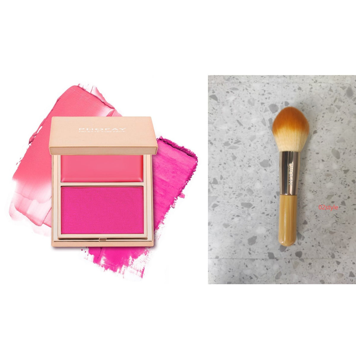 PHOFAY Double-Take Cream &amp; Powder Blush Duo