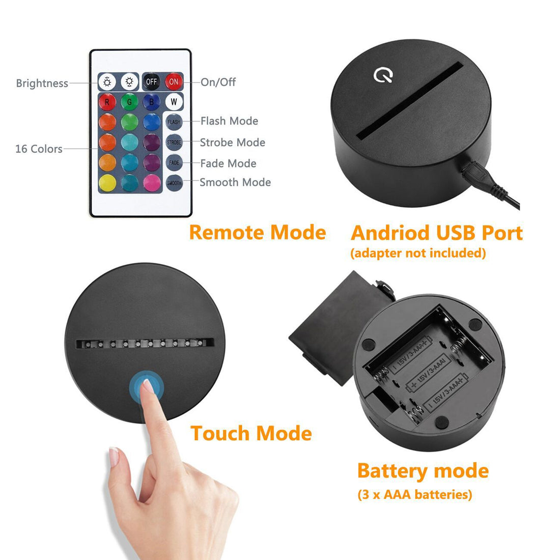 Skateboard Shape Colorful Touch Battery LED Visual Light