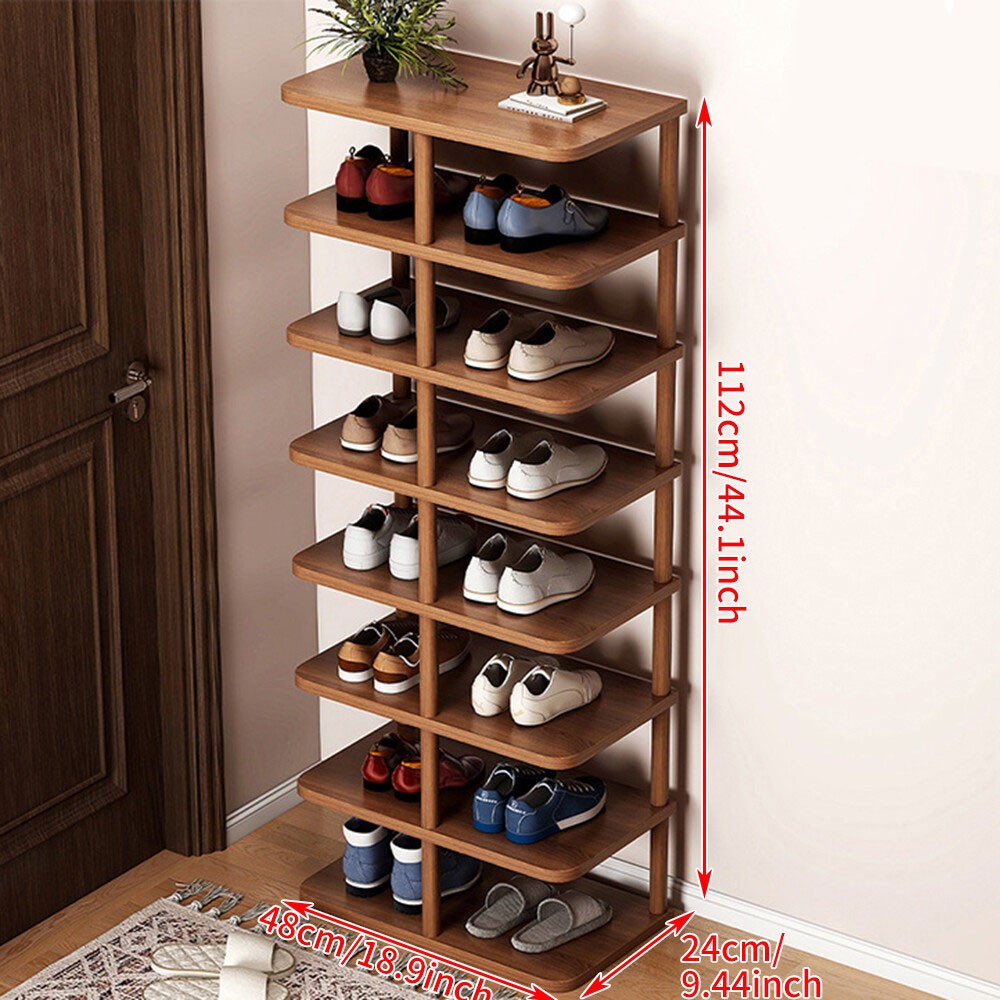 8 Tier Vertical Shoe Rack Tall Shoe Tower Storage Shelf Organizer Shoe Tower