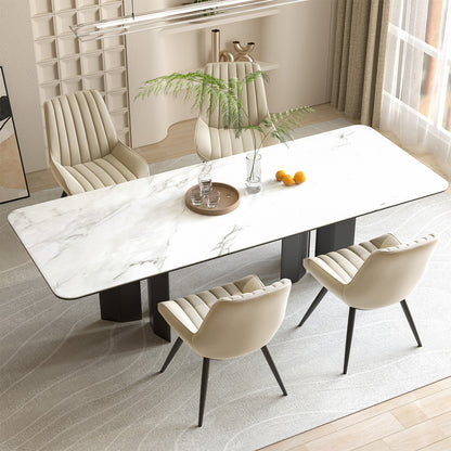 Modern Dining Chairs, Comfy Dining Room Chairs With Thick Cushions, Upholstered Fabric Kitchen Side Chairs With Metal Legs