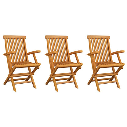 Garden Chairs 3 pcs. Solid Teak Wood   Garden Chairs