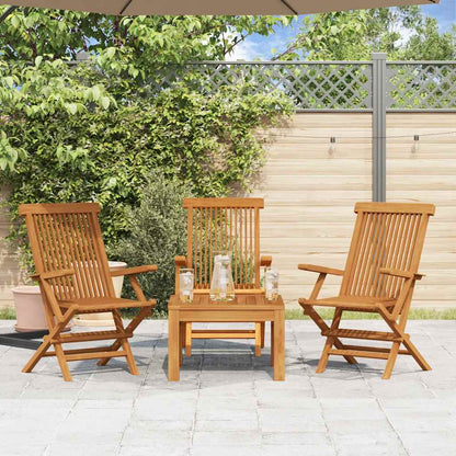 Garden Chairs 3 pcs. Solid Teak Wood   Garden Chairs
